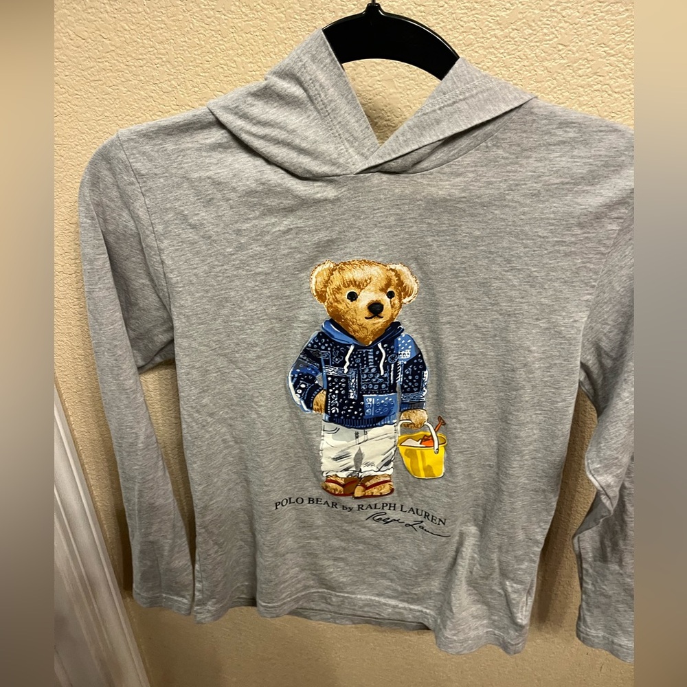 Polo by Ralph Lauren Gray Hoodie Shirt With Bear